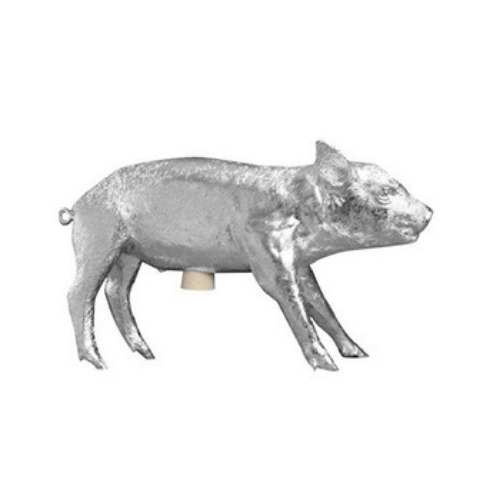 Limited Edition  Bank In The Form Of A Pig Silver Chrome