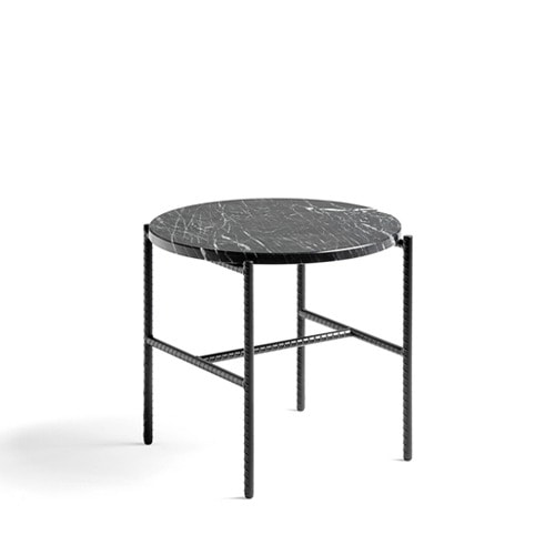 Rebar Round Side Table Marble Table Top