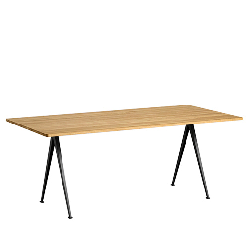 Pyramid Table 02  Black Frame / Clear Lacquered Solid Oak Top L190 x W85 x H74 주문 후 3개월 소요
