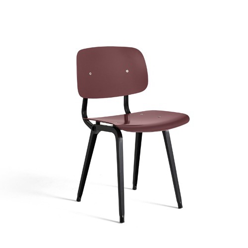Revolt Chair Black Powder Coated Steel-Plum Red