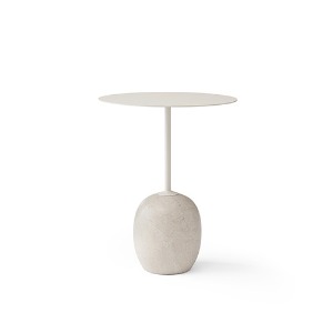 Lato Table LN8 Ø40 x 50 cm Ivory White Top / Light Marble Base