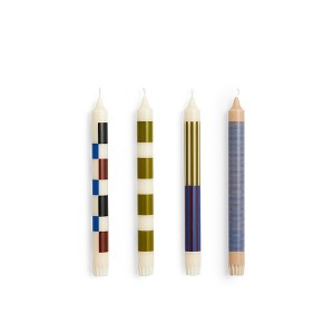 Pattern Candle Set of 4 패턴 캔들 4개 한세트 오프화이트/아미/블루